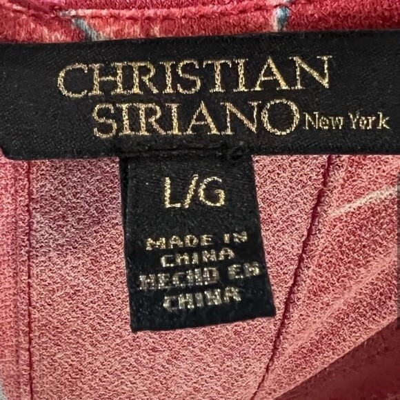 Christian Siriano rust tropical print dress size large - Picture 6 of 7